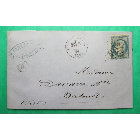 N°60A GC 4014 LA TREMBLADE CHARENTE INFERIEURE OL ORIGINE LOCALE POUR BRETEUIL OISE 1871