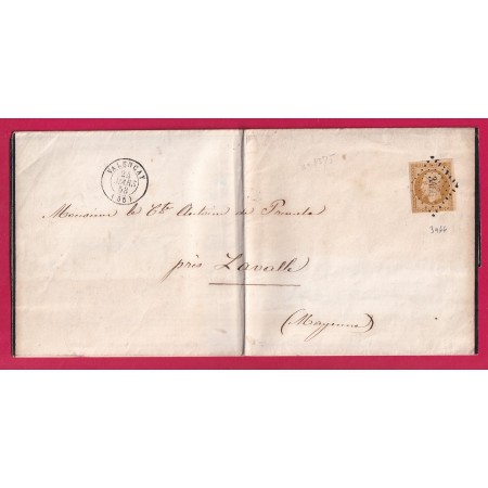 N°9 PC 3466 VALENCAY INDRE SUR FAIRE PART IMPRIMA LAVAL MAYENNE 1853