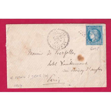 N°60 GC 6095 LE MESNIL ST DENIS SEINE ET OISE CAD TYPE 24 POUR PARIS INDICE 14