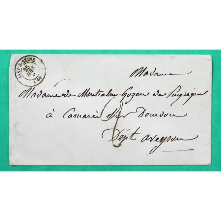 CAD TYPE 15 ISSY SUR SEINE POUR CAMARES AVEYRON TAXE TAMPON 2 1850
