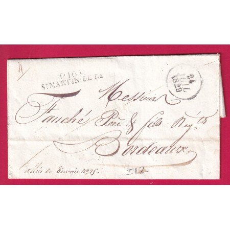 MARQUE P16P ST MARTIN DE RE CHARENTE INFERIEURE 1829 POUR BORDEAUX INDICE 12