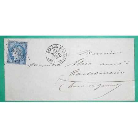 N°60A GC 4138 VERDUN SUR GARONNE TARN ET GARONNE POUR CASTELSARRASIN 1872 LETTRE COVER FRANCE