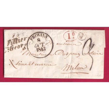 CURSIVE 73 VILLIER ST GEORGES SEINE ET MARNE CAD TYPE 13 PROVINS BOITE RURALE J A IDENTIFIER DECIME RURAL