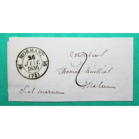 CAD TYPE 12 MORMANT SEINE ET MARNE POUR MELUN 1836