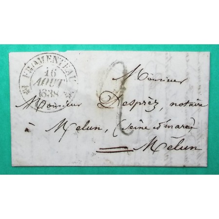 CAD TYPE 12 FROMENTEAU SEINE ET OISE POUR MELUN SEINE ET MARNE 1838