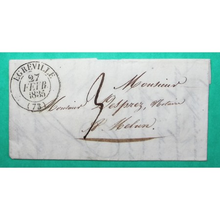CAD TYPE 13 EGREVILLE SEINE ET MARNE POUR MELUN 1835