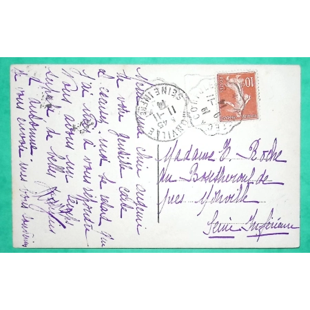 N°138 SEMEUSE BDF CONVOYEUR LIGNE RUFFEC A CONFOLENS CARTE POSTALE POUR MONTVILLE SEINE INFERIEURE 1914 COVER FRANCE