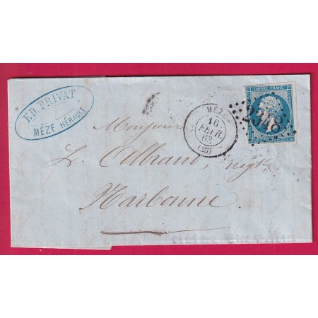 N°14 GC 2348 MEZE HERAULT POUR NARBONNE AUDE 1863