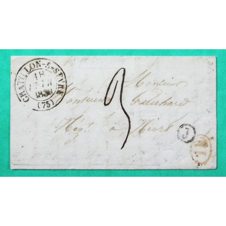 CAD TYPE 13 CHATILLON SUR SEVRE MAULEON DEUX SEVRES DECIME + BOITE RURALE J PUY ST BONNET POUR NIORT 1839