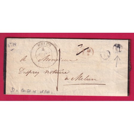 CAD TYPE 14 MELUN SEINE ET MARNE BOITE RURALE D BOISSISE LE ROI DECIME RURALE ANNULE TAXE LOCALE 1