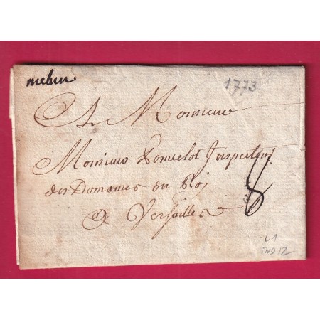 MARQUE MANUSCRIT MELUN SEINE ET MARNE 1773 LENAIN N°1 INDICE 12 POUR VERSAILLES
