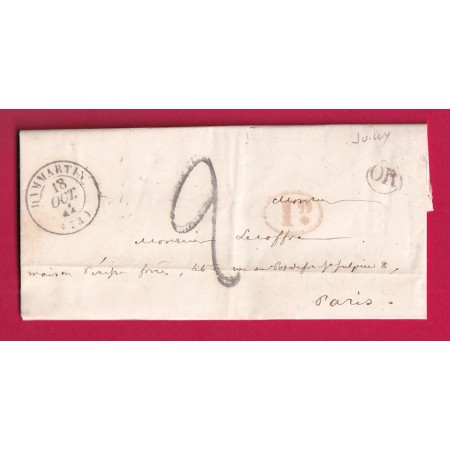 CAD TYPE 15 DAMMARTIN EINE ET MARNE OR DE JUILLY + DECIME RURAL POUR PARIS 1842