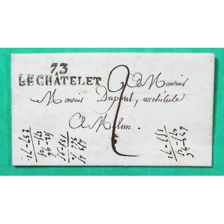 MARQUE 73 LE CHATELET SEINE ET MARNE POUR MELUN 41x10 1824