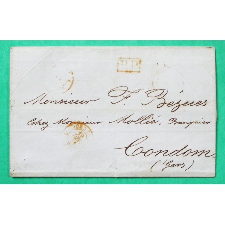 CAD TYPE 15 2 BORDEAUX 2 ROUGE GIRONDE PP PORT PAYE POUR CONDOM GERS 1841 INDICE 15