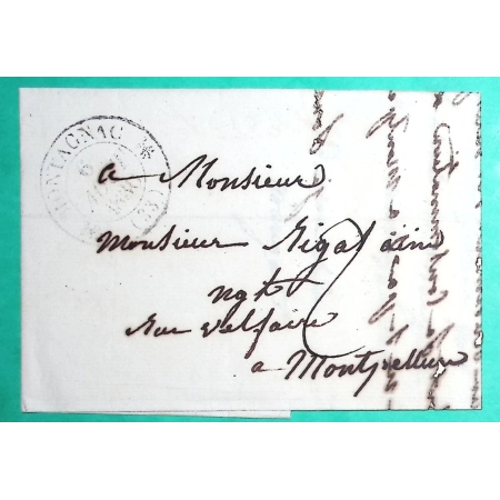 CAD TYPE 12 MONTAGNAC HERAULT POUR MONTPELLIER 1830 LETTRE COVER FRANCE
