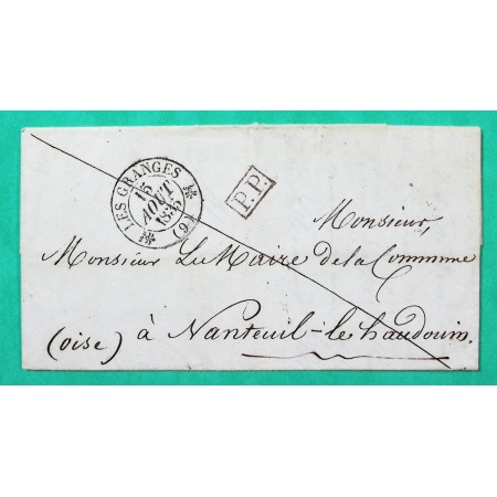 CAD TYPE 12 LES GRANGES AUBE PP PORT PAYE POUR NANTEUIL LE HAUDOUIN OISE 1835