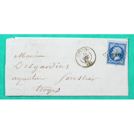 N°14 PC 1209 ESTISSAC AUBE POUR TROYES 1857