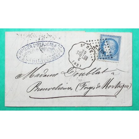 N°60A CONVOYEUR STATION ST DIE LIGNE ST D.LUN VOSGES POUR BROUVELIEURES 1872