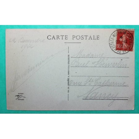 N°138 SEMEUSE AMBULANT ALSACE LORRAINE SCHLESTADT MOLSHEIM STRASBOURG 1° CARTE POSTALE 1922