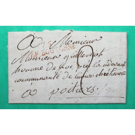 MARQUE 75 CHEF BOUTONNE ROUGE DEUX SEVRES POUR POITIERS VIENNE PERIODE REVOLUTIONNAIRE 38x8 1804