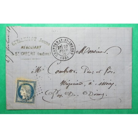 N°60C GC 879 CHANTENAY ST IMBERT NIEVRE POUR ISSOIRE PUY DE DOME INDICE 14 1876