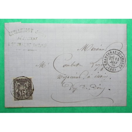 N°77 SAGE CAD TYPE 17 CHANTENAY ST IMBERT NIEVRE POUR ISSOIRE PUY DE DOME 1878