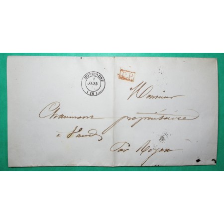 CAD TYPE 14 MONTENDRE CHARENTE INFERIEURE PP PORT PAYE FAIRE-PART POUR ROYAN 1849