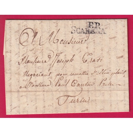 MARQUE SARDE PP SCARENA L'ESCARENE ALPES MARITMES POUR TURIN ITALIE 1821