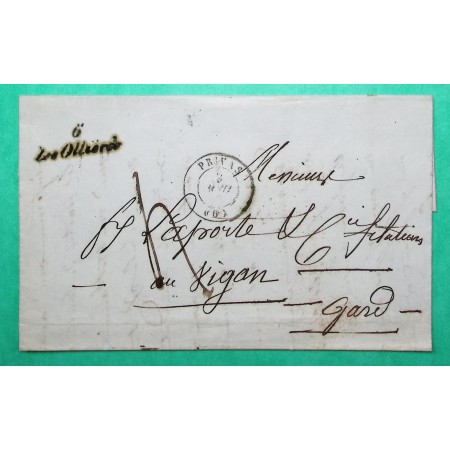 CURSIVE 6 LES OLLIERES ARDECHE 26mm + CAD TYPE 15 PRIVAS POUR LE VIGAN GARD 1848