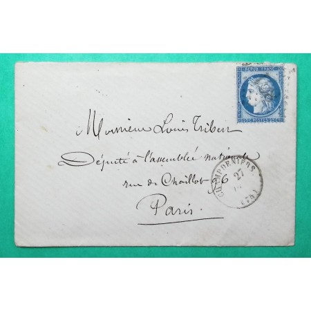N°60A  GC 861 CHAMPDENIERS DEUX SEVRES POUR PARIS 1873