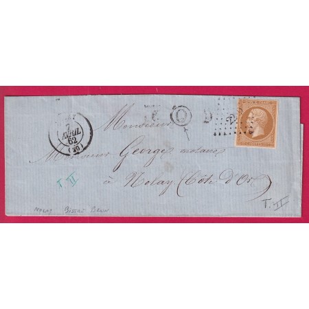 N°13B BISTRE BRUN BELLE COULEUR PC 2289 NOLAY COTE D'OR POUR NOLAY POSTE LOCALE