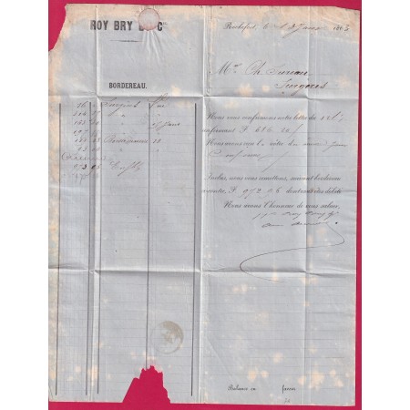 N°16 GC 3171 ROCHEFORT SUR MER SUPERBE POUR SURGERES CHARENTE INFERIEURE 13 JANVIER 1863