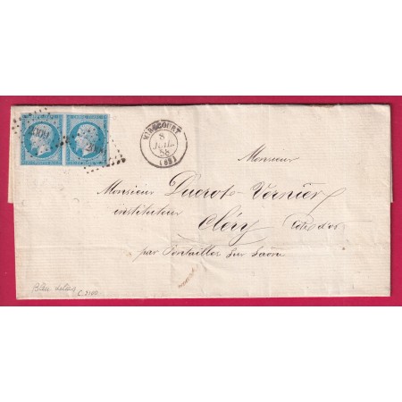 N°14 PAIRE BLEU SUR LILAS PC 2009 MIRECOURT VOSGES POUR CLERY COTE D'OR