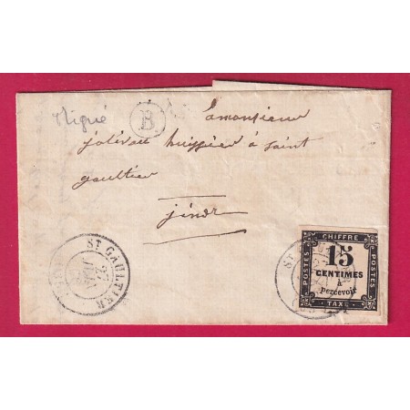 TIMBRE TAXE N°3 ST GAULTIER INDRE BOITE RURALE B MIGNE POUR ST GAULTIER