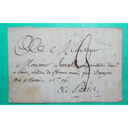 MARQUE 9 PONT SUR SEINE AUBE POUR PARIS PERIODE REVOLUTIONNAIRE 36x9 1804 LETTRE COVER FRANCE