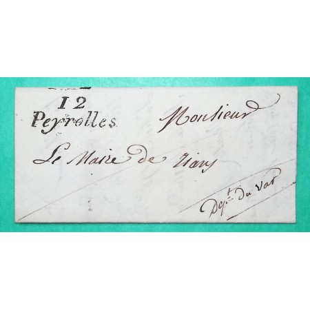 CURSIVE 12 PEYROLLES BOUCHES DU RHONE FRANCHISE POUR TRANS VAR 1836