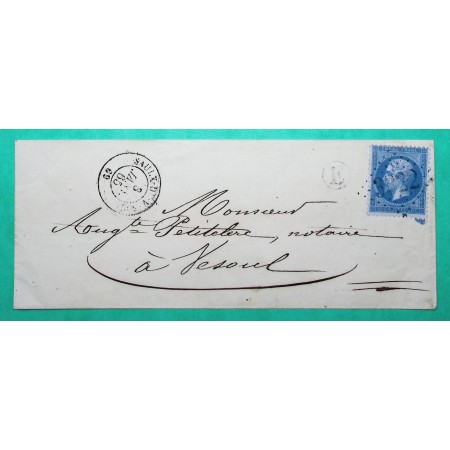 N°22 GC 3322 SAULX DE VESOUL HAUTE SAONE BOITE RURALE E POUR VESOUL 1865