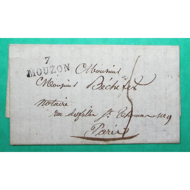 MARQUE 7 MOUZON ARDENNES POUR PARIS 28x11 1827