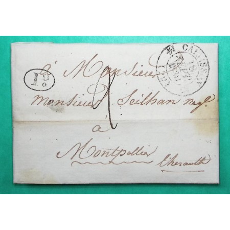 CAD TYPE 12 CALVISSON GARD DECIME RURAL ST COME ET MARUEJOLS POUR MONTPELLIER HERAULT 1830