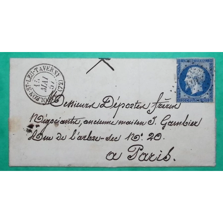 N°14 PC 3163 NAPOLEON ST LEU TAVERNY SEINE ET OISE POUR PARIS 1857 LETTRE COVER FRANCE