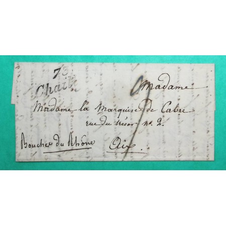 CURSIVE 73 CHAILLY SEINE ET MARNE POUR AIX EN PROVENCE BOUCHES DU RHONE 1830