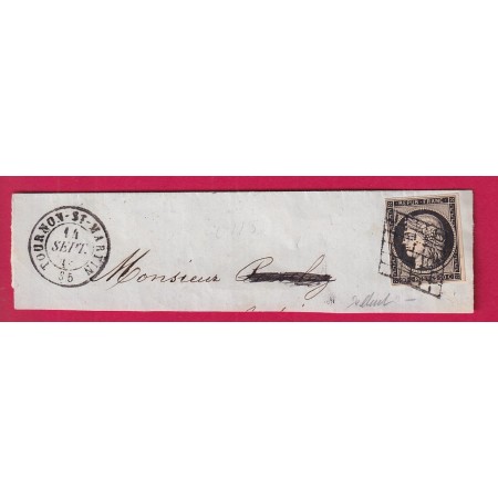 N°3 GRILLE TOURNON ST MARTIN INDRE FRAGMENT DE LETTRE POUR PARIS 14 SEPTEMBRE 1849