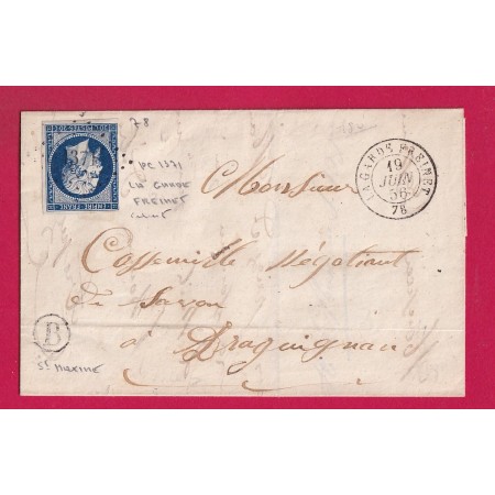 N°14 PC 1371 LA GARDE FREINET VAR BOITE RURALE B ST MAXIME POUR DRAGUIGNAN