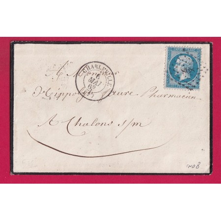 N°22 PC DU GC 898 CHARLEVILLE ARDENNES 1863 POUR CHALONS SUR MARNE