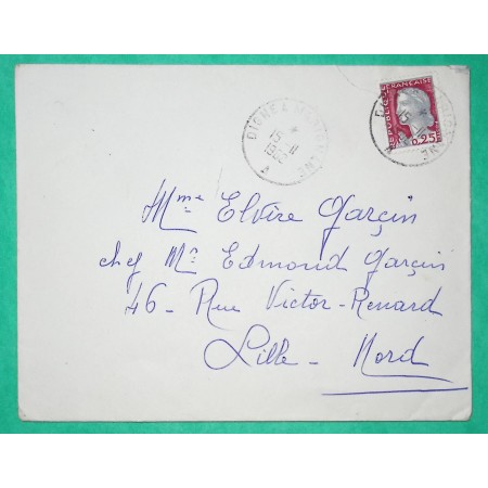 N°1263 MARIANNE DECARIS AMBULANT NUIT TYPE 3 DIGNE A MARIGNANE POUR LILLE NORD 1962