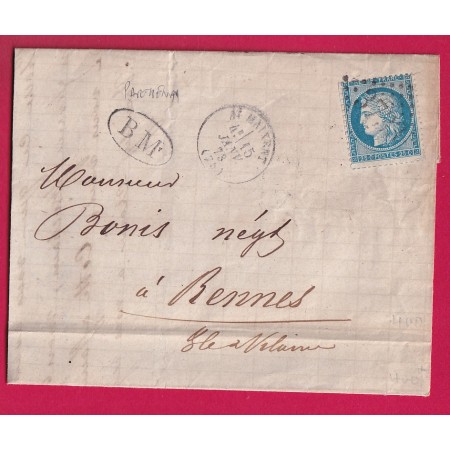 N°60 GC 3733 ST MAIXENT DEUX SEVRES BM BOITE MOBILE PARTHENAY POUR RENNES ILLE ET VILAINE