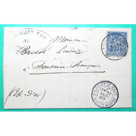 N°90 SAGE CAD TYPE A FOUVENT LE HAUT HAUTE SAONE POUR FONTAINE FRANCAISE COTE D'OR 1887