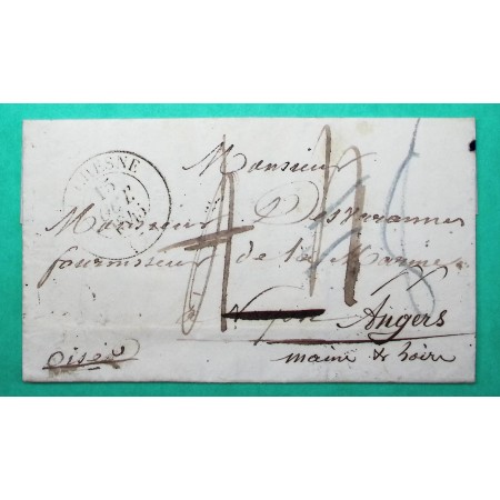 CAD TYPE 13 LE CHESNE ARDENNES POUR ANGERS MAINE ET LOIRE 1845