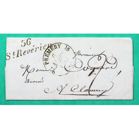 CURSIVE ST REVERIEN NIEVRE + CAD TYPE 12 PREMERY POUR CLAMECY 1842