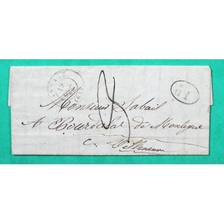 CAD TYPE 15 ARZACQ BASSES PYRENEES DECIME RURAL MERACQ POUR BOURDALAT 1843